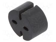 Spacer sleeve; LED; Øout: 5.1mm; ØLED: 3mm,5mm; L: 3.5mm; black; PVC BIVAR