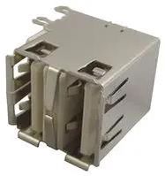 USB STACKED, 2.0 TYPE A, 2PORT, R/A