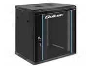 Enclosure: rack cabinet; Standard: 19"; 12U; black; Z: 635mm QOLTEC