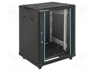 Enclosure: rack cabinet; Standard: 19"; 15U; black; free-standing QOLTEC