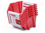 Container: cuvette; red; 214x198x133mm; 6pcs; KBISS22; BINEER KISTENBERG