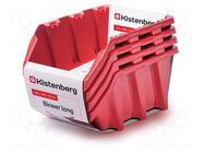 Container: cuvette; red; long; 295x198x133mm; 4pcs; KBILS30; BINEER KISTENBERG