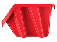 Container: cuvette; red; short; 92x77x60mm; KBIS10; BINEER KISTENBERG