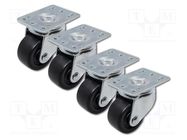 Wheel; 4pcs; torsional; for enclosures QOLTEC