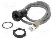 Adapter cable; 0.6m; RJ45 socket,RJ45 plug; Body: black ONPOW
