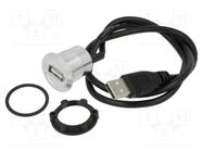 Adapter cable; USB A socket,USB A plug; USB 2.0; Len: 0.6m ONPOW