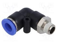 Push-in fitting; angled; -0.95÷15bar; PBT; Thread: R 1/8"; 0÷60°C PNEUMAT