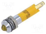 Indicator: LED; prominent; yellow; 12VDC; Ø8mm; IP67; metal,plastic CML INNOVATIVE TECHNOLOGIES