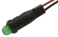 PANEL MOUNT INDICATOR, LED, 6.35MM, GREEN, 24V