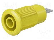 Connector: 4mm banana; socket; 24A; 1kV; Cutout: Ø12.2mm; yellow STÄUBLI