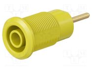 Connector: 4mm banana; socket; 24A; 1kV; yellow; gold-plated STÄUBLI