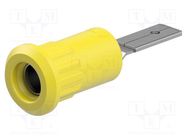 Connector: 4mm banana; socket; 25A; 30VAC; 60VDC; yellow; on panel STÄUBLI