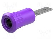 Connector: 4mm banana; socket; 25A; 30VAC; 60VDC; violet; on panel STÄUBLI