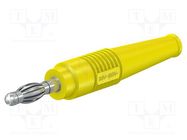 Plug; 4mm banana; 32A; 30VAC; 60VDC; yellow; non-insulated; 2.5mm2 STÄUBLI