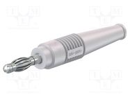 Plug; 4mm banana; 32A; 30VAC; 60VDC; white; non-insulated; 2.5mm2 STÄUBLI