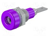 Connector: 2mm banana; socket; 10A; 23mm; violet; insulated; 60VDC STÄUBLI