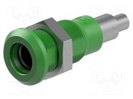 Connector: 4mm banana; socket; 25A; 30VAC; 60VDC; green; on panel STÄUBLI