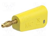 Connector: 4mm banana; plug; 32A; yellow; gold-plated; on cable STÄUBLI