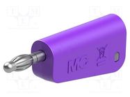 Connector: 4mm banana; plug; 32A; violet; nickel plated; on cable STÄUBLI