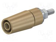 Connector: 4mm banana; socket; 32A; 1kV; brown; nickel plated STÄUBLI