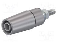 Connector: 4mm banana; socket; 32A; 1kV; grey; nickel plated STÄUBLI