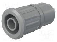 Connector: 4mm banana; socket; 24A; 1kV; grey; nickel plated STÄUBLI