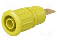 Connector: 4mm banana; socket; 32A; 1kV; yellow; gold-plated STÄUBLI