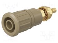 Connector: 4mm banana; socket; 32A; 1kV; brown; gold-plated STÄUBLI