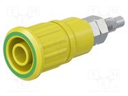 Connector: 4mm banana; socket; 32A; 1kV; yellow-green; on panel STÄUBLI