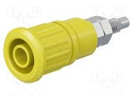 Connector: 4mm banana; socket; 32A; 1kV; yellow; nickel plated STÄUBLI