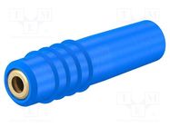 Connector: 1mm banana; socket; 6A; 30VAC; 60VDC; blue; 12mm STÄUBLI