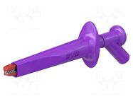 Clip-on probe; crocodile; 16A; violet; Contacts: brass; 1kV; 4mm STÄUBLI