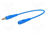 Extension cable; 19A; blue; gold-plated; 0.25m; Insulation: PVC STÄUBLI