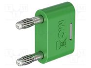 Connector: 4mm banana; 32A; 30VAC; 60VDC; green; nickel plated STÄUBLI