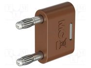 Connector: 4mm banana; 32A; 30VAC; 60VDC; brown; nickel plated STÄUBLI