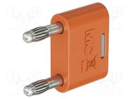 Connector: 4mm banana; 32A; 30VAC; 60VDC; orange; nickel plated STÄUBLI