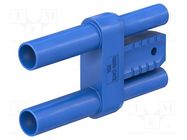 Connector: 4mm banana; stackable safety shunt; blue; 32A; 52mm STÄUBLI