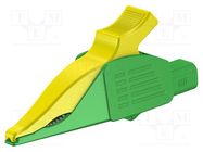 Crocodile clip; 19A; yellow-green; Grip capac: max.39.5mm STÄUBLI