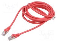 Patch cord; F/UTP; 6; stranded; CCA; PVC; red; 3m; 26AWG; Cores: 8 LANBERG