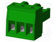 Connector: pluggable terminal block; plug; female; 12A; 300V; 1x3 AMPHENOL ANYTEK