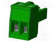 Connector: pluggable terminal block; plug; female; 12A; 300V; 1x2 AMPHENOL ANYTEK