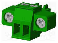 Connector: pluggable terminal block; plug; female; 10A; 300V; 1x2 AMPHENOL ANYTEK