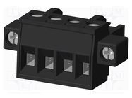 Pluggable terminal block; 5mm; straight; plug; female; black; PA66 AMPHENOL ANYTEK