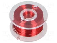 Silver plated copper wires; 0.1mm; red; Cu,silver plated; 100m DONAU ELEKTRONIK