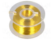 Silver plated copper wires; 0.1mm; yellow; Cu,silver plated DONAU ELEKTRONIK