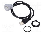 Adapter cable; USB A socket,USB A plug; USB 2.0; Len: 0.6m ONPOW