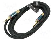 Cable; Jack 3.5mm 3pin angled plug,both sides; 1.5m; textile VENTION