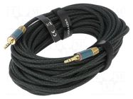 Cable; Jack 3.5mm 3pin angled plug,both sides; 10m; textile VENTION