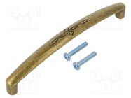 Holder; ZnAL; antique brass; H: 49mm; L: 136mm; W: 13mm; OLBIA; handle GTV Poland