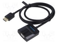 Adapter; HDMI plug,VGA; 1m; black; black; Enclos.mat: ABS VENTION